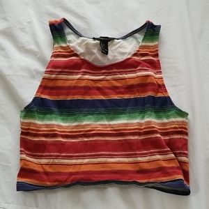 Multi colored high neck crop top